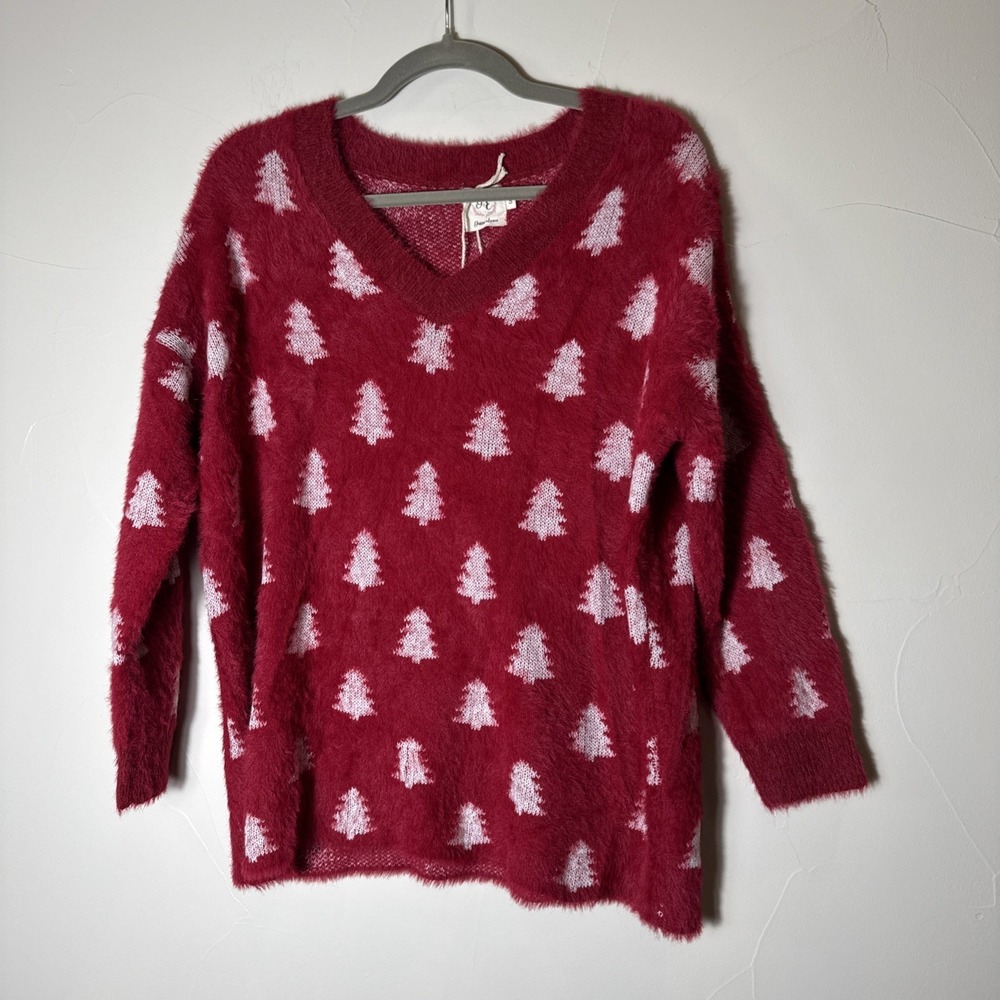New Grace‎ and Emma Sz Small Oversized Soft Fuzzy Christmas Tree Sweater